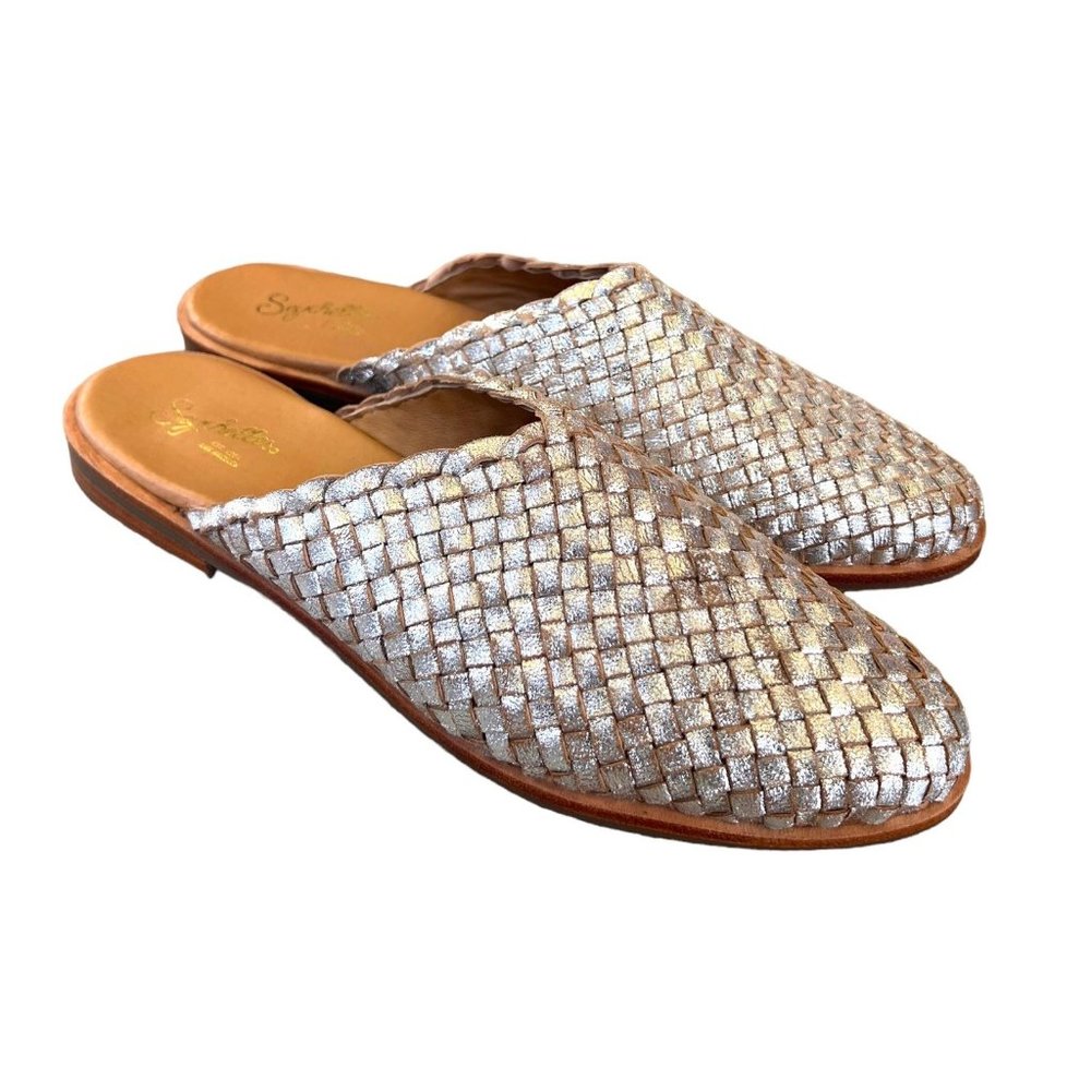 Seychelles Silver Woven Mules